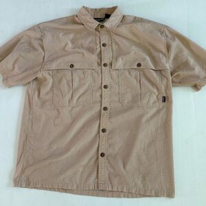 Patagonia Vintage Men's Tropical Flats Short Sleeve Vented Shirt Orange‎ Size L